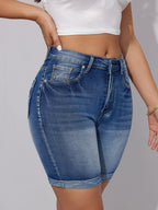 Hoge taille denim shorts - Bakkermode.nl