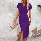 Mouwloze wikkeljurk - stijlvolle midi outfit voor dames