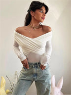 Langsleeve off-shoulder top - chique blouse voor dames