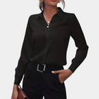 Dames formele blouse - elegante lange mouw kantoor blouse - luchtig topje voor vrouwen