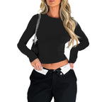Fitted lange mouw top - dames stretchy top