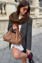 Minimalistische leren handtas dames - veelzijdige dagelijkse handtas - Bakkermode.nl