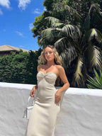 Maxi jurk - elegante strapless dames gown