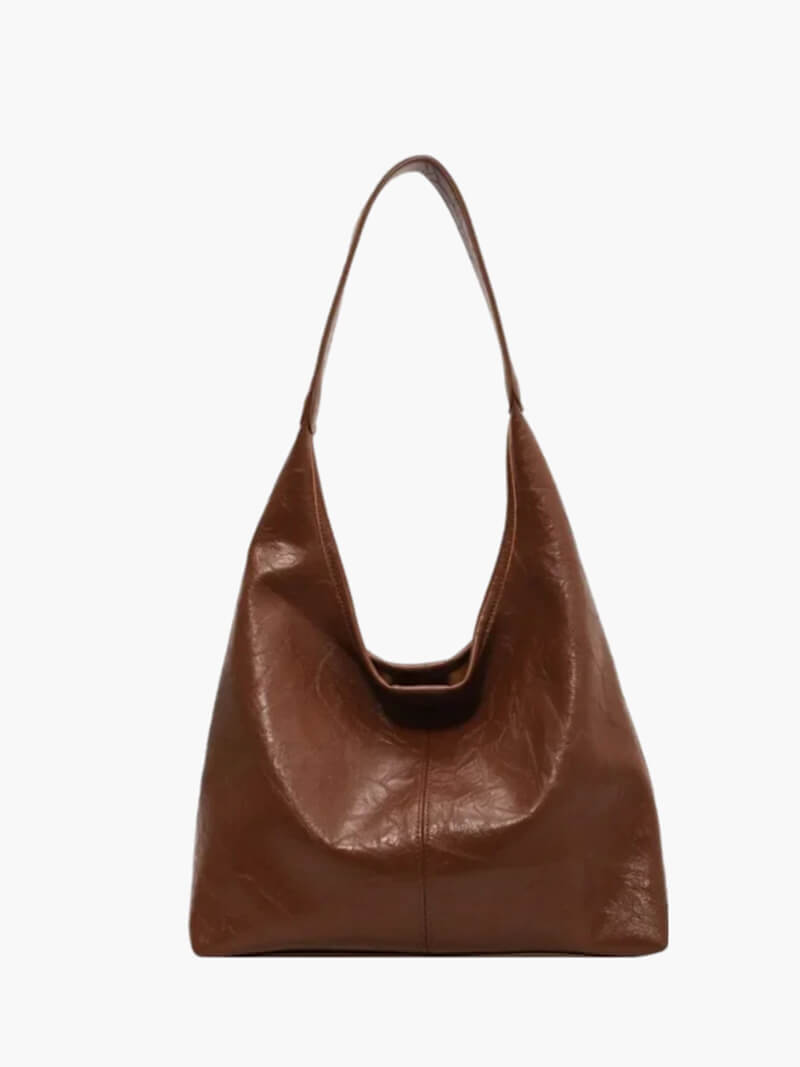 Minimalistische schoudertas dames - stijlvolle leren tas - Bakkermode.nl
