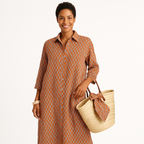 Dames casual shirtjurk - elegante knop-jurk met stijlvolle accessoires voor zomerse outfits