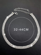 Verwen jezelf met een elegante rhinestone choker - stijlvolle zilveren halsketting voor dames