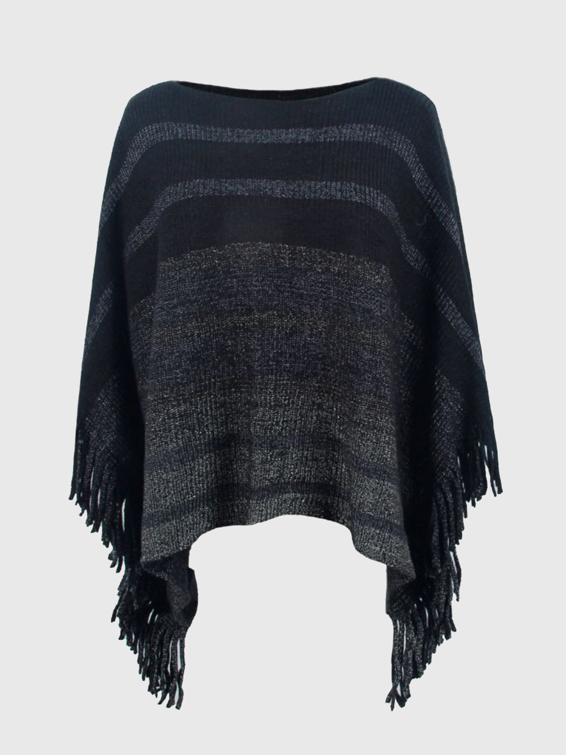 Dames poncho met franjes - stijlvolle gebreide wrap top