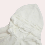 Poncho trui - chique beige damesgebreide wrap met capuchon