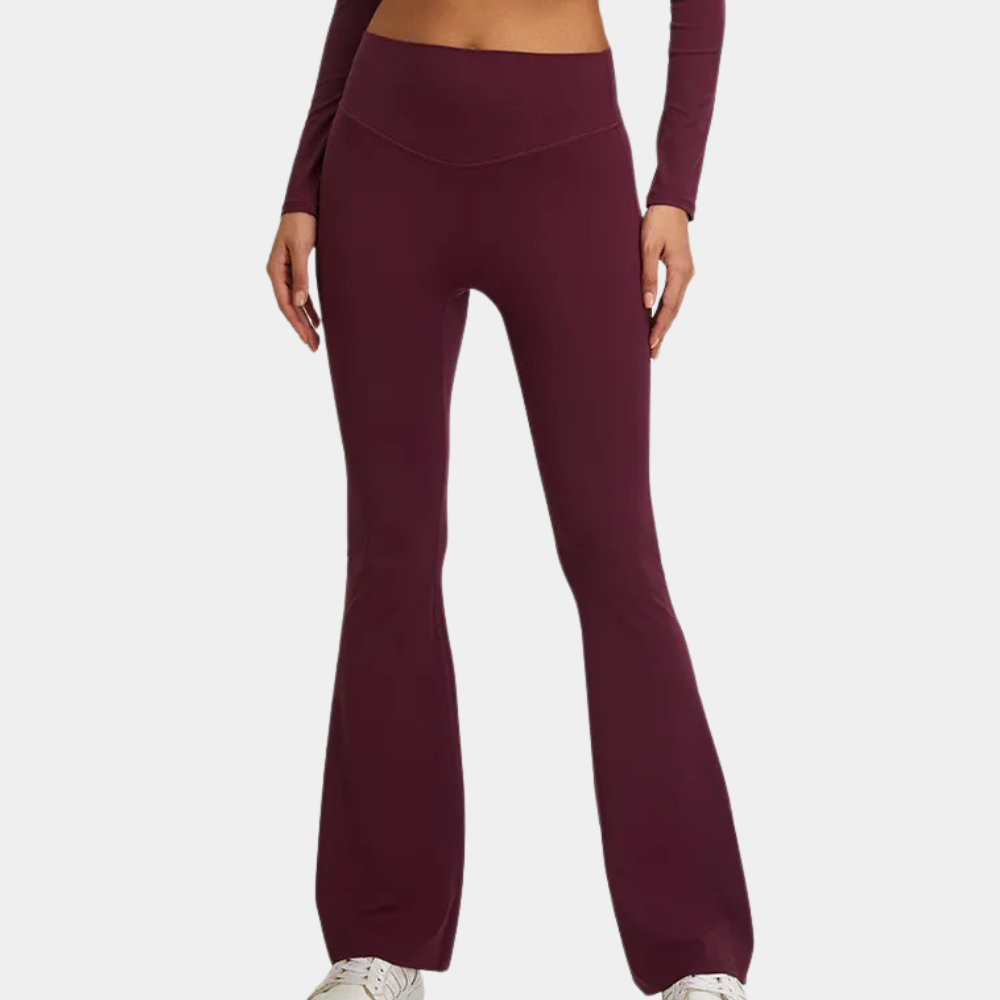 Dames flared leggings met hoge taille - stretchy yoga broeken voor een actieve levensstijl