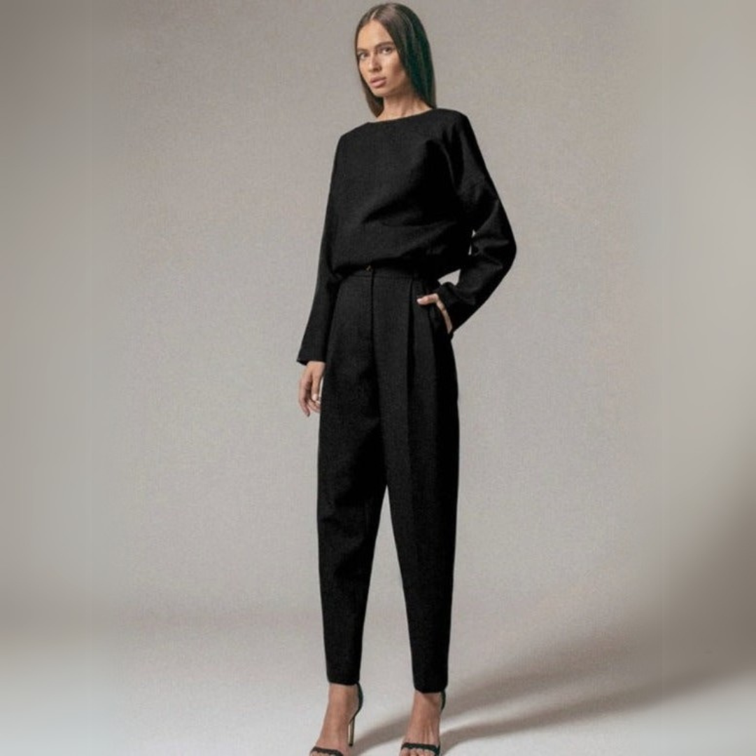 2-delige chique casual set - trendy dames top en broek