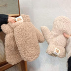 2-delige zachte teddy fleece handschoenen set - warme en gezellige handbescherming voor dames