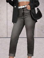 Hoge taille jeans - stijlvolle dames denim slim fit