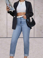 Hoge taille jeans - stijlvolle dames denim slim fit