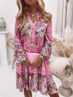 Boho bloemenjurk - elegante dames zomerjurk