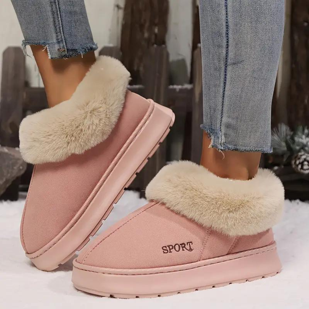 Faux leren slippers - gezellige dames binnenschoenen