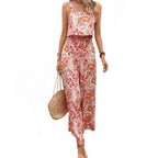 Dames roze bloemen jumpsuit - chique zomerse outfit voor casual gelegenheden