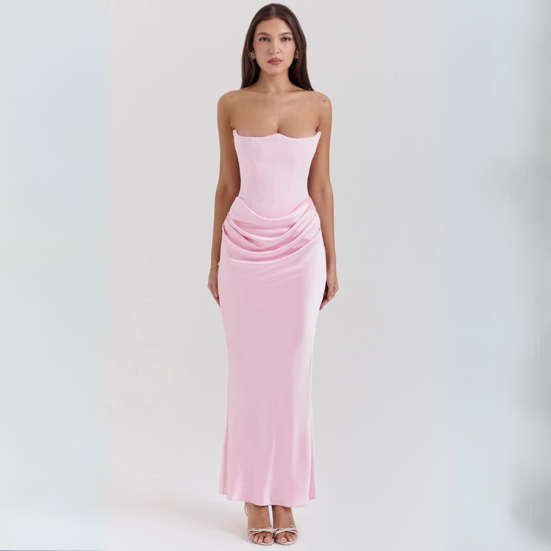 Dames corset stijl maxi jurk - elegante lange avondjurk voor speciale gelegenheden