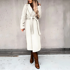 Elegante lange wikkeljas - stijlvolle winterouterwear voor dames - Bakkermode.nl