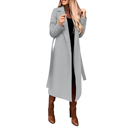 Elegante lange wikkeljas - stijlvolle winterouterwear voor dames - Bakkermode.nl