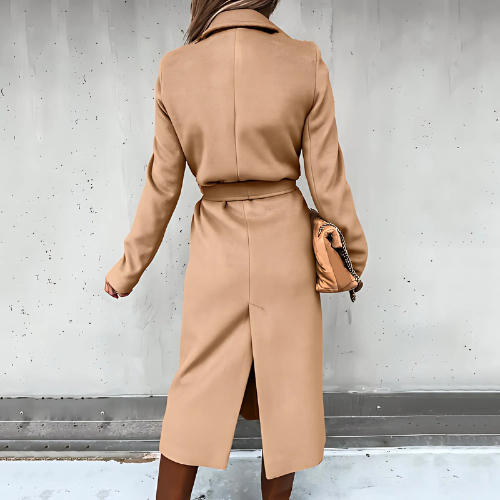 Elegante lange wikkeljas - stijlvolle winterouterwear voor dames - Bakkermode.nl