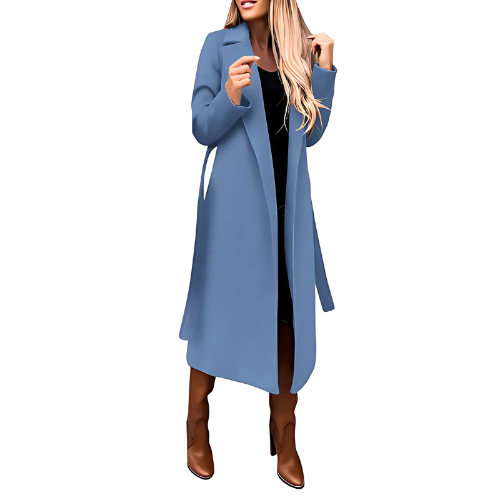 Elegante lange wikkeljas - stijlvolle winterouterwear voor dames - Bakkermode.nl