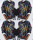 Bloemen gebreide trui - textuur vrouwen sweater