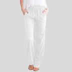 Damesbroek met elastische tailleband - stijlvolle casual loungebroek voor elke dag