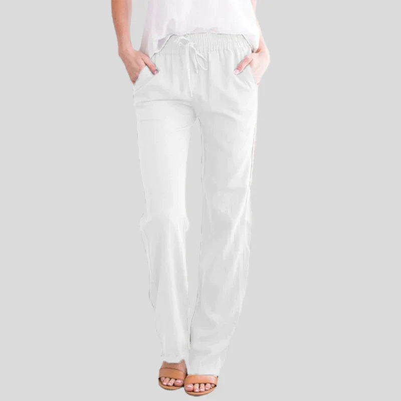 Damesbroek met elastische tailleband - stijlvolle casual loungebroek voor elke dag