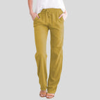 Damesbroek met elastische tailleband - stijlvolle casual loungebroek voor elke dag