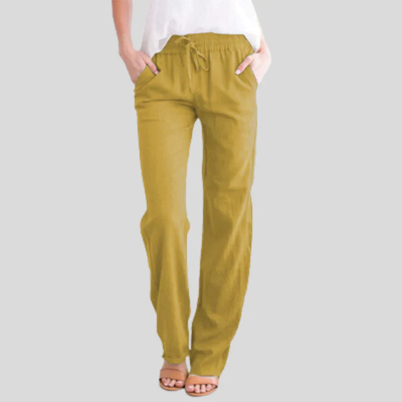 Damesbroek met elastische tailleband - stijlvolle casual loungebroek voor elke dag