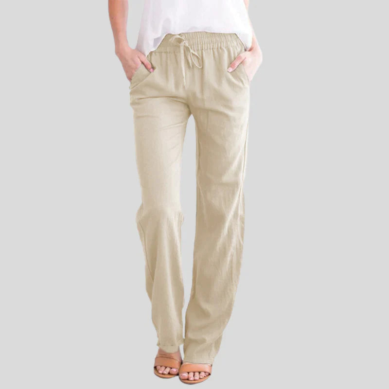 Damesbroek met elastische tailleband - stijlvolle casual loungebroek voor elke dag