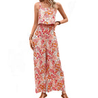 Dames roze bloemen jumpsuit - chique zomerse outfit voor casual gelegenheden