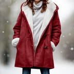 Wollen blend capuchoncoat - stijlvolle warme damesouterwear
