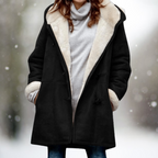 Wollen blend capuchoncoat - stijlvolle warme damesouterwear