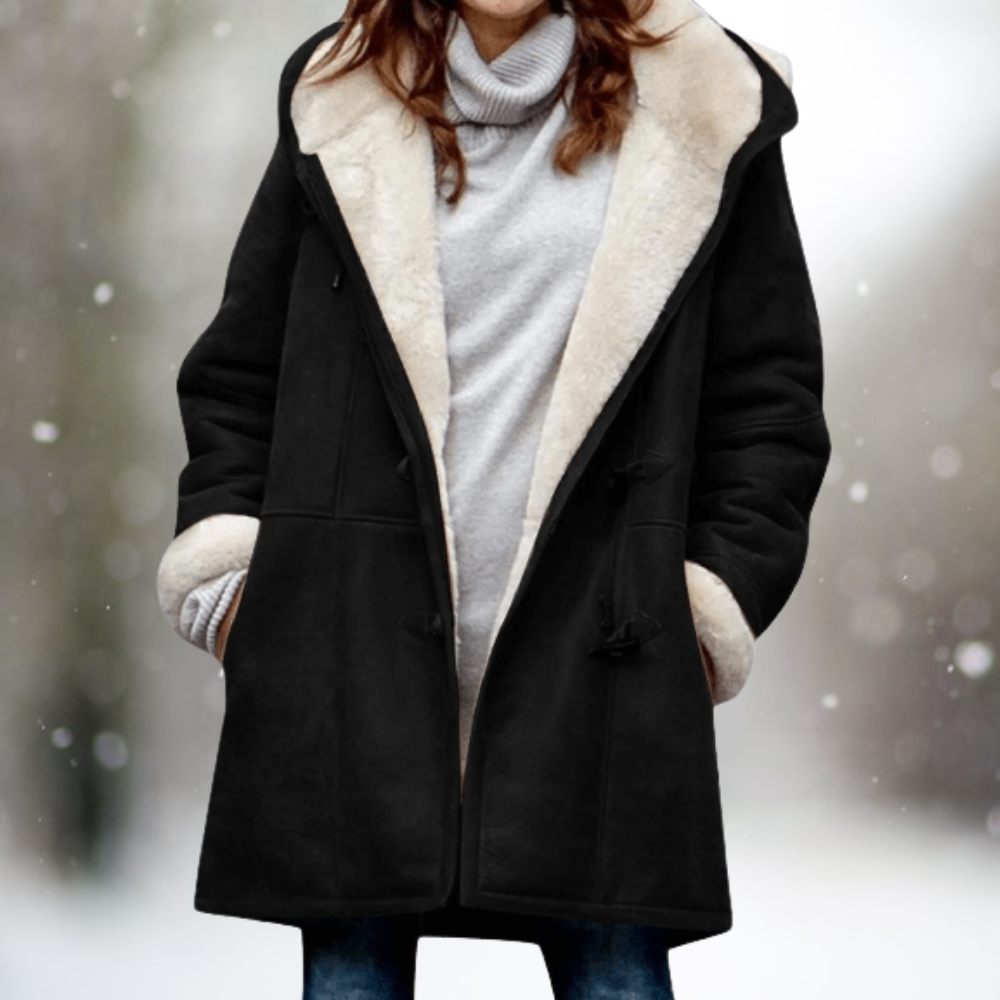 Wollen blend capuchoncoat - stijlvolle warme damesouterwear