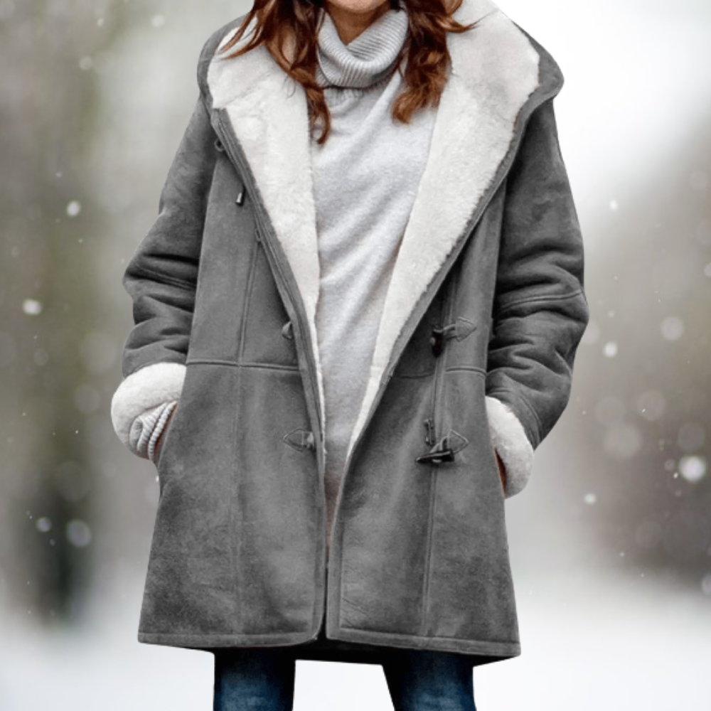 Wollen blend capuchoncoat - stijlvolle warme damesouterwear