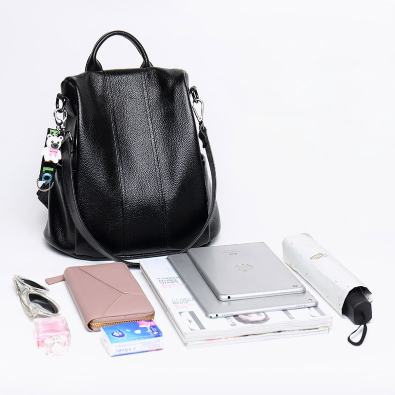 Dames leren rugzak - stijlvolle anti-diefstal tas voor dagelijks gebruik, chique ontwerp, praktisch & veilig