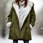 Wollen blend capuchoncoat - stijlvolle warme damesouterwear