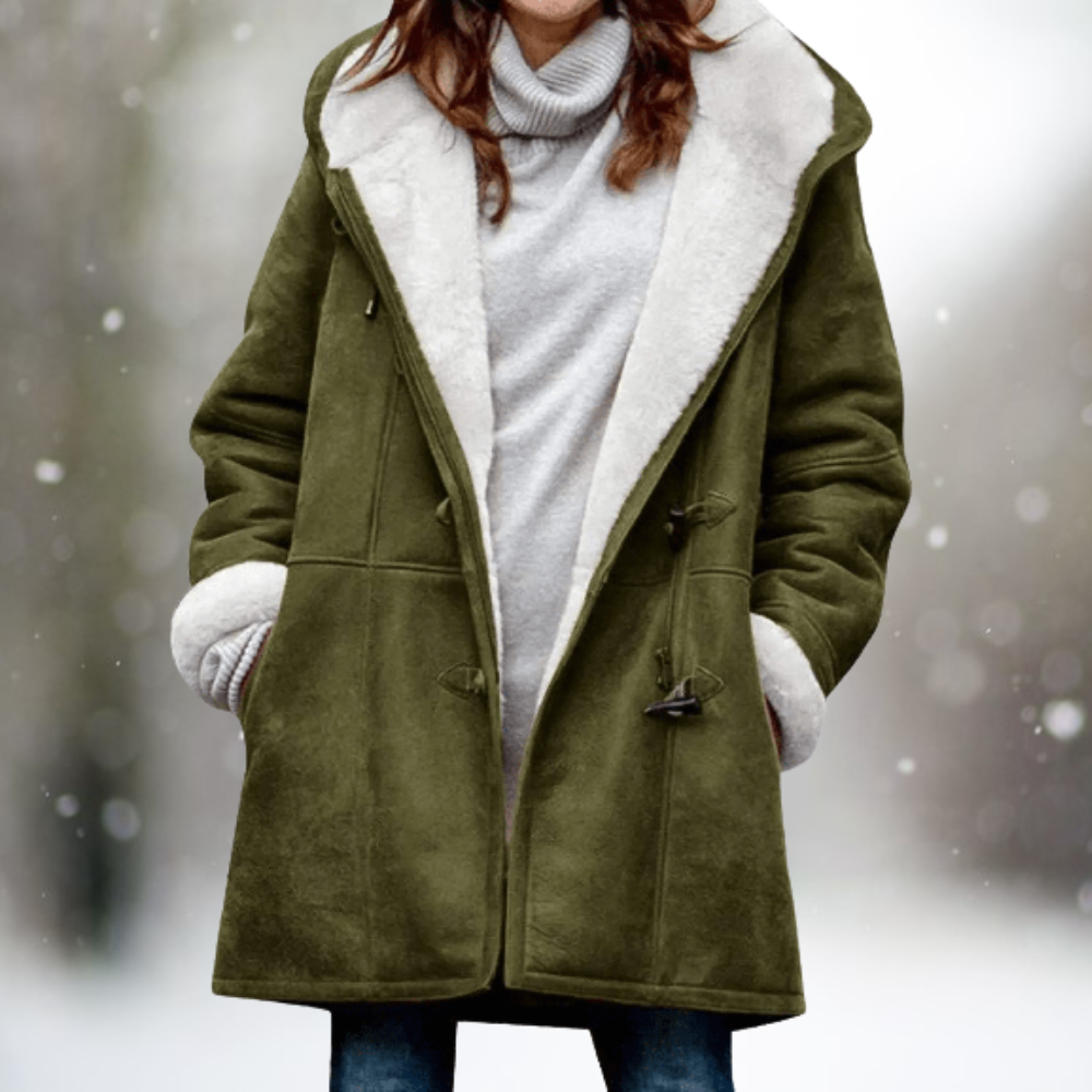 Wollen blend capuchoncoat - stijlvolle warme damesouterwear