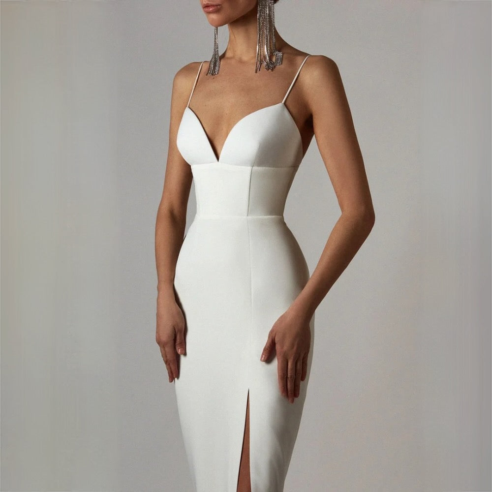 Dames bodycon midi jurk met split - chique avondmode voor speciale gelegenheden