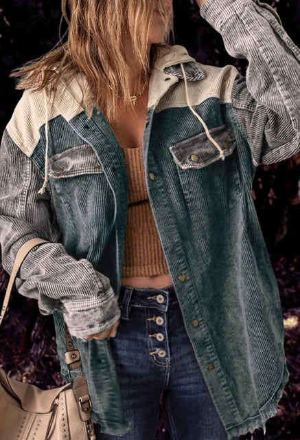 Corduroy jas - stijlvolle retro damesouterwear