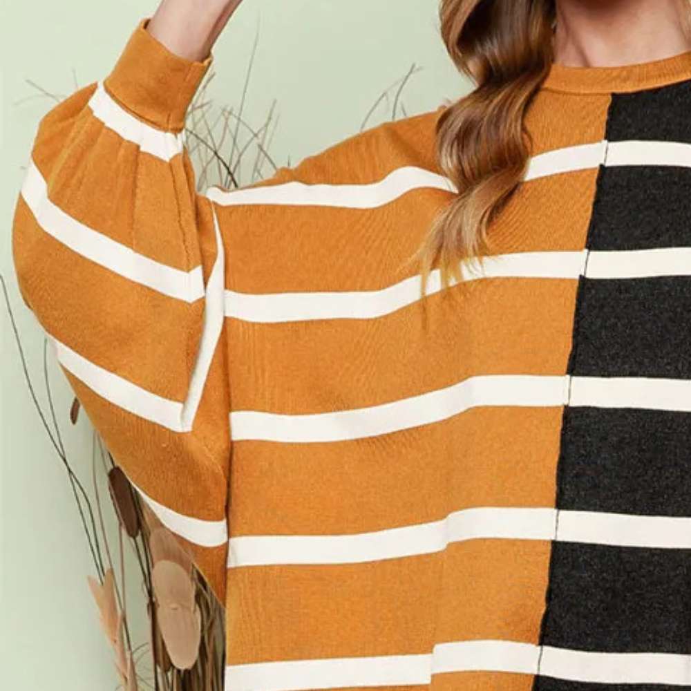 Multicolour gestreepte pullover - stylish oversized damestrui