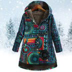 Dames gebreide winterjas - chique warme hoodie jacket
