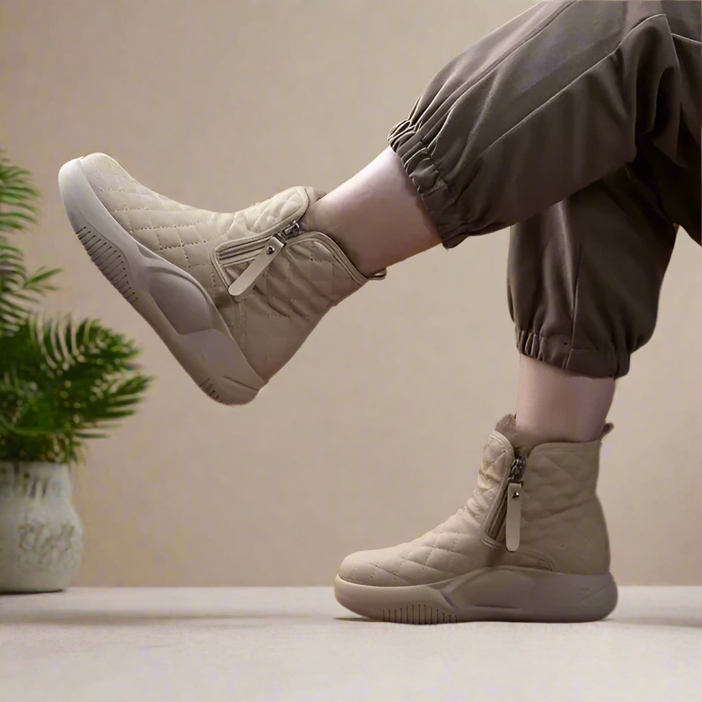 Winterlaarzen - gezellige gequiltte enkellaarsjes voor dames