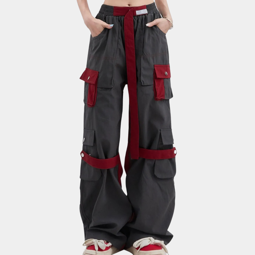 Cargo broeken - grijze pantalon voor dames met functionele zakken