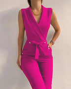 Dames casual jumpsuit met mouwloos ontwerp - elegante outfit voor een avondje uit