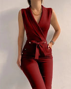 Dames casual jumpsuit met mouwloos ontwerp - elegante outfit voor een avondje uit