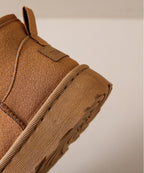 Gezellige dames enkelboots - zachte suède met bontvoering voor de winter