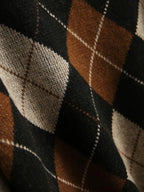 Argyle gebreid truitje - stijlvolle brown damestrui