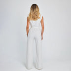 Dames jumpsuit: sleek mouwloos met wijde pijpen - elegante avondmode voor elke gelegenheid
